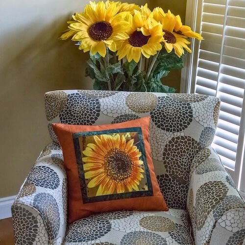 Sunflower PhotoStitch Pillow