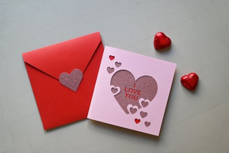 Glitter Heart Card & Envelope: A Perfect Love Note