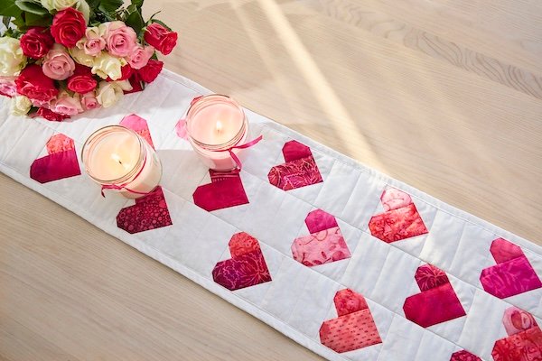 In-the-Hoop Small Heart Table Runner: A Skinny Quilt Design
